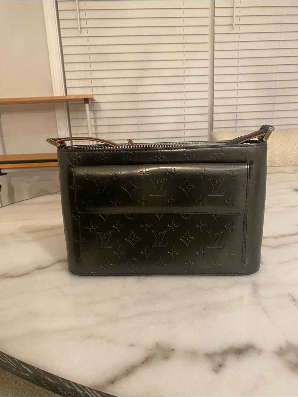 Louis Vuitton Olive Green Monogram Embossed Shoulder Bag